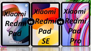 Xiaomi Redmi pad vs Redmi pad SE vs Redmi Pad Pro [upl. by Kery]