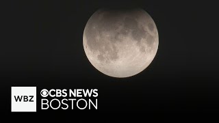 Partial lunar eclipse seen over Massachusetts [upl. by Nnaillek]