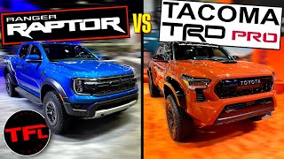 We COMPARE the 2024 Toyota Tacoma TRD Pro amp Ford Ranger Raptor for the First Time Which Ones BEST [upl. by Atisor206]