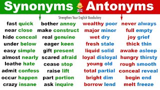 Learn 270 Synonym Words  Antonym Words in English  Strengthen Your English Vocabulary [upl. by Sivahc]