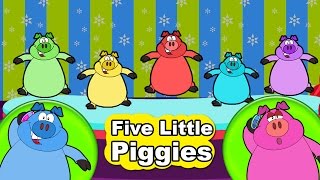 5 Colorful Piggies Jumping on Bed Nursery Rhyme  Five Little Piggies  Nursery Kids TV [upl. by Athalla]