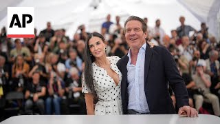 Demi Moore Dennis Quaid arrive for The Substance press conference in Cannes [upl. by Pish]