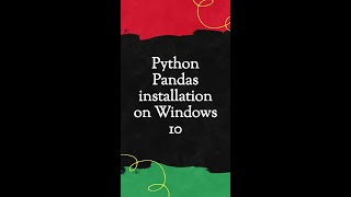 Python Pandas installation on Windows 10 shorts python pythonforbeginners [upl. by Sukramaj]