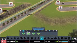 Cities Skylines Gameplay 9 Building freeway entrances and exits [upl. by Arhez]