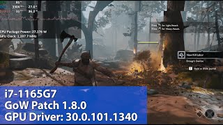 God Of War on Intel i71165G7 Xe GPU  Gameplay Benchmark Test [upl. by Fotina]