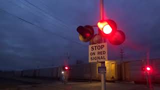 Goddard Rd Crossing at Night West Side Wyandotte MI [upl. by Argyle]