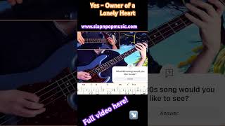 Yes  Owner of a Lonely Heart  Bass tab and cover bass basscover music yes fender bassguitar [upl. by Sesiom119]