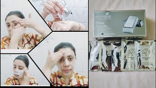 Biotique Silver Facial Review Step by Step Biotique FacialBiotique facial kit [upl. by Atterys]