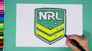 How to draw NRL National Rugby League Logo [upl. by Gardia249]