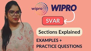 Wipro SVAR  All sections explained  Examples  Practice Questions given  Watch before attending [upl. by Woehick]