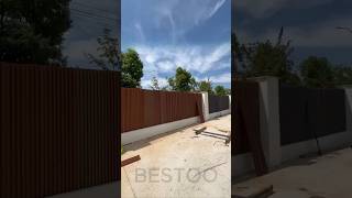 Don‘t build cement Fence Use Aluminium postWPC Panels wpcfence BESTOO wpcfenceinstallation [upl. by Eboj]