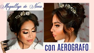 Maquillaje de NOVIA con AEROGRAFO  auroramakeup [upl. by Wershba]