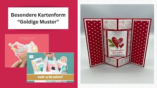 Besondere Kartenform quotGoldige Muster  quot Mit den Produkten von StampinUP [upl. by Calvo]