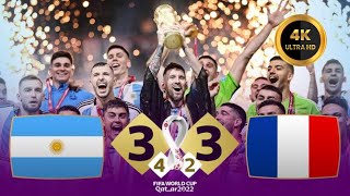 Argentina vs France  UHD 4K World Cup Final 2022  Messi vs Mbappe  the best final ever [upl. by Lrac]