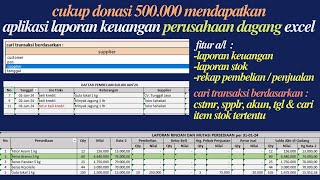 Aplikasi Laporan Keuangan Perusahaan Dagang di Excel [upl. by Laenej]