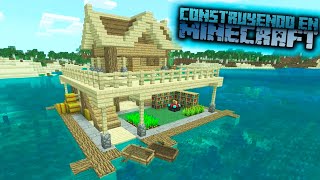 Como hacer una casa flotante para survival en minecraft tutorial [upl. by Kcirdot]