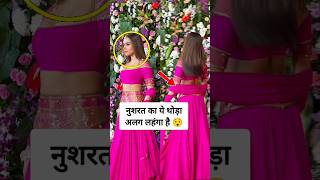 Nushrat Bharucha spotted in unique design pink lehenga at diwali party [upl. by Stalder]