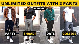 2 Pants And Unlimited Outfits  Budget Outfit Ideas For Men amp Boys  Mens Fashion  हिंदी में [upl. by Lledrac675]