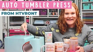 HTVRONT Auto Tumbler Heat Press Review with Mugs and Tumblers [upl. by Maire]