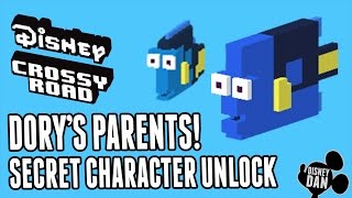 Disney Crossy Road Secret Character  Dorys Parents Charlie amp Jenny Warning Possible Glitch [upl. by Pruter]