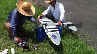 RC Spitfire Crash on Takeoff [upl. by Enajharas]