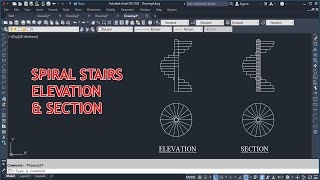 HOW TO CREATE SPIRAL STAIRS IN AUTOCAD 2022 [upl. by Ahsemac]