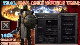 Diablo II Resurrected  Zeal Paladin Max 168 Chance of Open Wounds Uber Tristram [upl. by Bithia499]