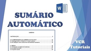 Criar sumário automático no word ABNT [upl. by Naesad7]