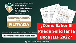 ¿Quiénes Pueden Solicitar la Beca Jóvenes Escribiendo el Futuro Convocatoria 2022I SUBES CNBBBJ [upl. by Lleinnad]