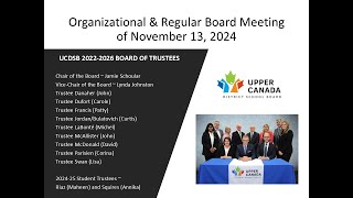 UCDSB Board Meeting  November 13 2024 [upl. by Liebman]