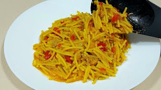 🥘 FIDEOS EN AMARILLO ✨️ CON ATÚN DE LATA  BEATRIZ COCINA [upl. by Dazhahs317]