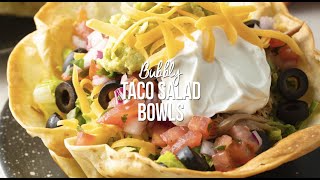 Bubbly Taco Salad Taco Shell Bowls [upl. by Hadihsar]