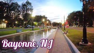 Evening walk in Bayonne New Jersey USA  34th Street light rail station to Stephen R Gregg Park [upl. by Hux12]