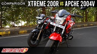 TVS Apache 200 4V vs Hero Xtreme 200R Comparison  Hindi  MotorOctane [upl. by Sibbie]