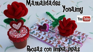 ROSAS 🌹🌹😍 HECHAS CON LIMPIA PIPAS  PIPE CLEANER ROSES [upl. by Rahal]