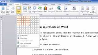 How to Create a Likert ScaleQuestionnaire in Word [upl. by Allerim]