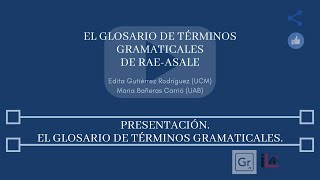 El Glosario de términos gramaticales [upl. by Jay]