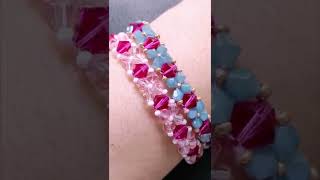 1 minute how to make bicone bracelet making bracelet with bicone 6mm amp 4mm [upl. by Noeled]