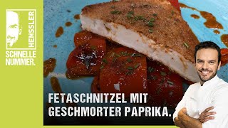 Schnelles Fetaschnitzel mit geschmorter Paprika Rezept von Steffen Henssler [upl. by Sedruol39]