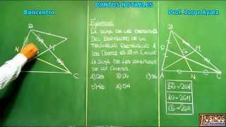 BARICENTRO DEMOSTRACION EN PUNTOS NOTABLES EN UN TRIANGULO [upl. by Mazur]