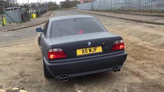 E38 740i Powerflow Catback Straight Pipe exhaust  Rev and Acceleration [upl. by Ebeneser]