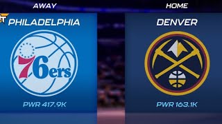 Philadelphia 76ers vs Denver Nuggets  Plasma Quartz Tourneys Quarter Finals Game 3  NBA 2K Mobile [upl. by Wickner727]