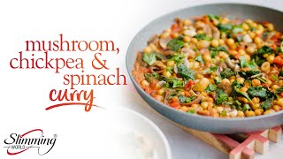 Slimming World mushroom chickpea and spinach curry  full recipe in the description [upl. by Ginnie]