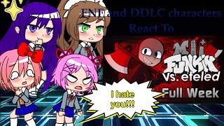 FNF and DDLC characters React To eteled MOD crossover [upl. by Jerrilyn]