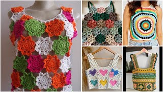 Most beautiful crochet cotton thread 🧵 colourful topfancy crochet 🧶 toptunic top designs [upl. by Auoy]