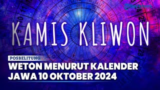 Cek Arti Kalender Jawa Hari Kamis Kliwon 10 Oktober 2024 untuk Tentukan Weton dan Hari Spesial [upl. by Herbst46]