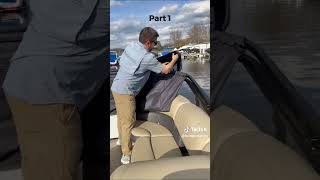 How to Put a Bimini Top Cover Back On Pontoon Boating Tip from Bridge Marina PART 1 boat shorts [upl. by Jock]