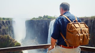 Big Mouth Leather Backpack at Victoria Falls in Zambia [upl. by Keel]