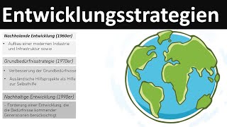 Entwicklungsstrategien  nachholende Entwicklung Grundbedürfnisstrategie nachhaltige Entwicklung [upl. by Lagiba70]