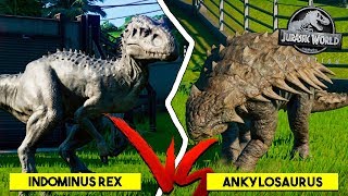 Indominus Rex vs Ankylosaurus MAX LEVEL  Jurassic World Evolution  B Jurássica 18  PTBR [upl. by Frulla]